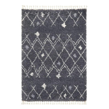 Aspen 1799 Modern Moroccan Berber Soft Plush Boho Shaggy Tassel Grey/Ivory Rug-Think Rugs-Rug Love - The Most Loved Rug Store